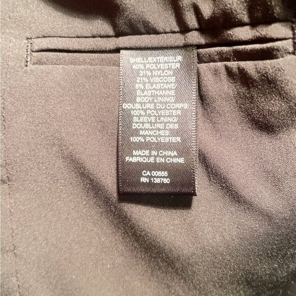 RW&CO black 2 button stretch trendy poly blend lined slim fit 2 piece suit 34 - Picture 5 of 8